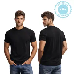 ROLY - Polera De Algodón Negra Unisex Manga Corta Dogo Premium