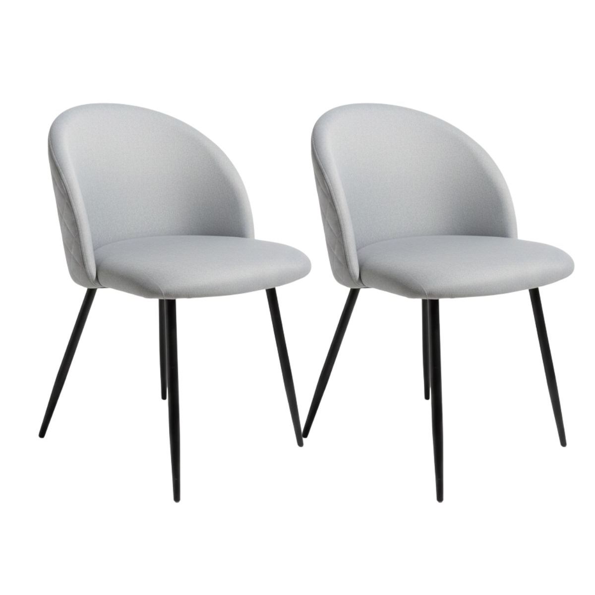 HABITA2 CHILE - Pack 2 Silla de comedor Nordic Lino Black Gris