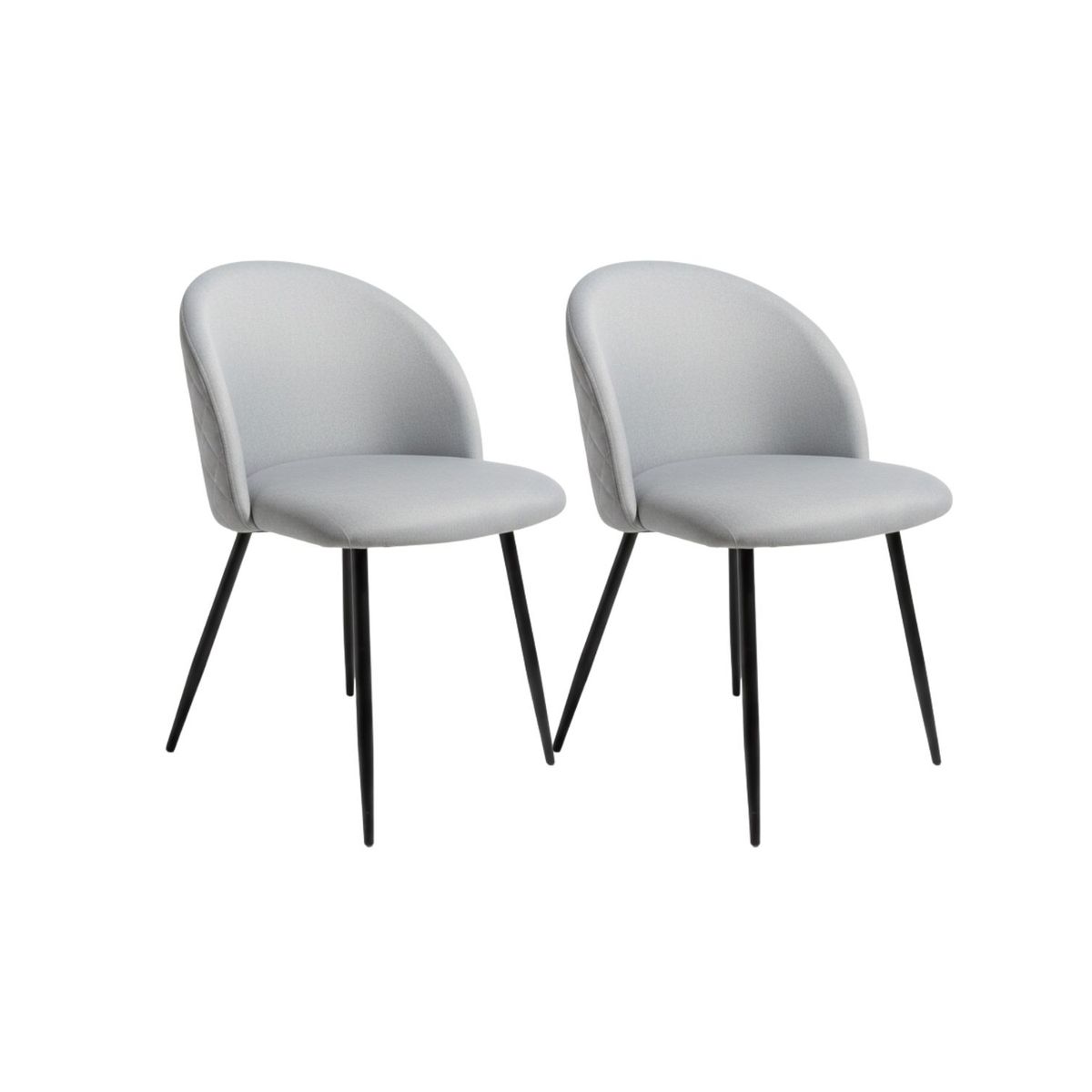 HABITA2 CHILE - Pack 2 Silla de comedor Nordic Lino Black Gris