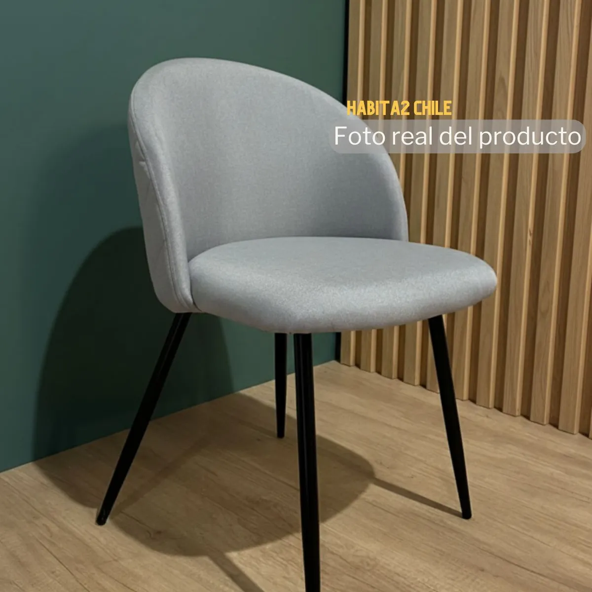 HABITA2 CHILE - Pack 2 Silla de comedor Nordic Lino Black Gris