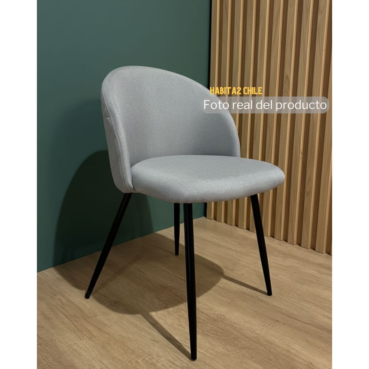 HABITA2 CHILE - Silla de comedor Nordic Lino Black - Gris