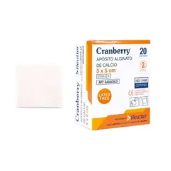 CRANBERRY - Apósito de Alginato de Calcio 5 x 5 cm – Caja 20 Unidades