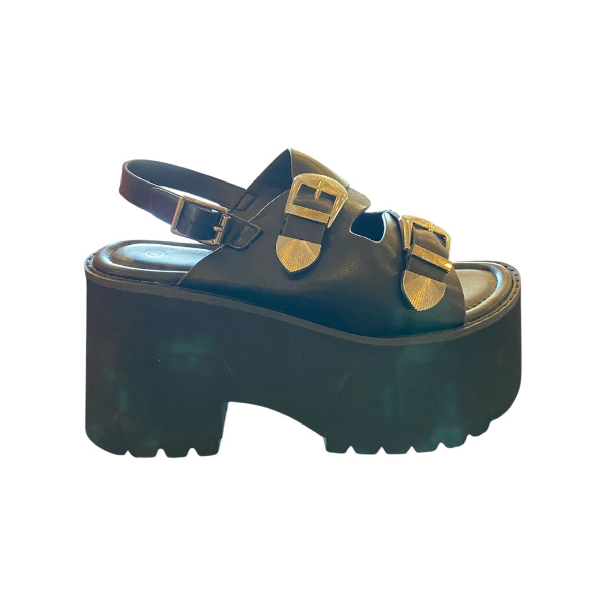 HERIEL - Sandalia Negra Plataforma Mujer