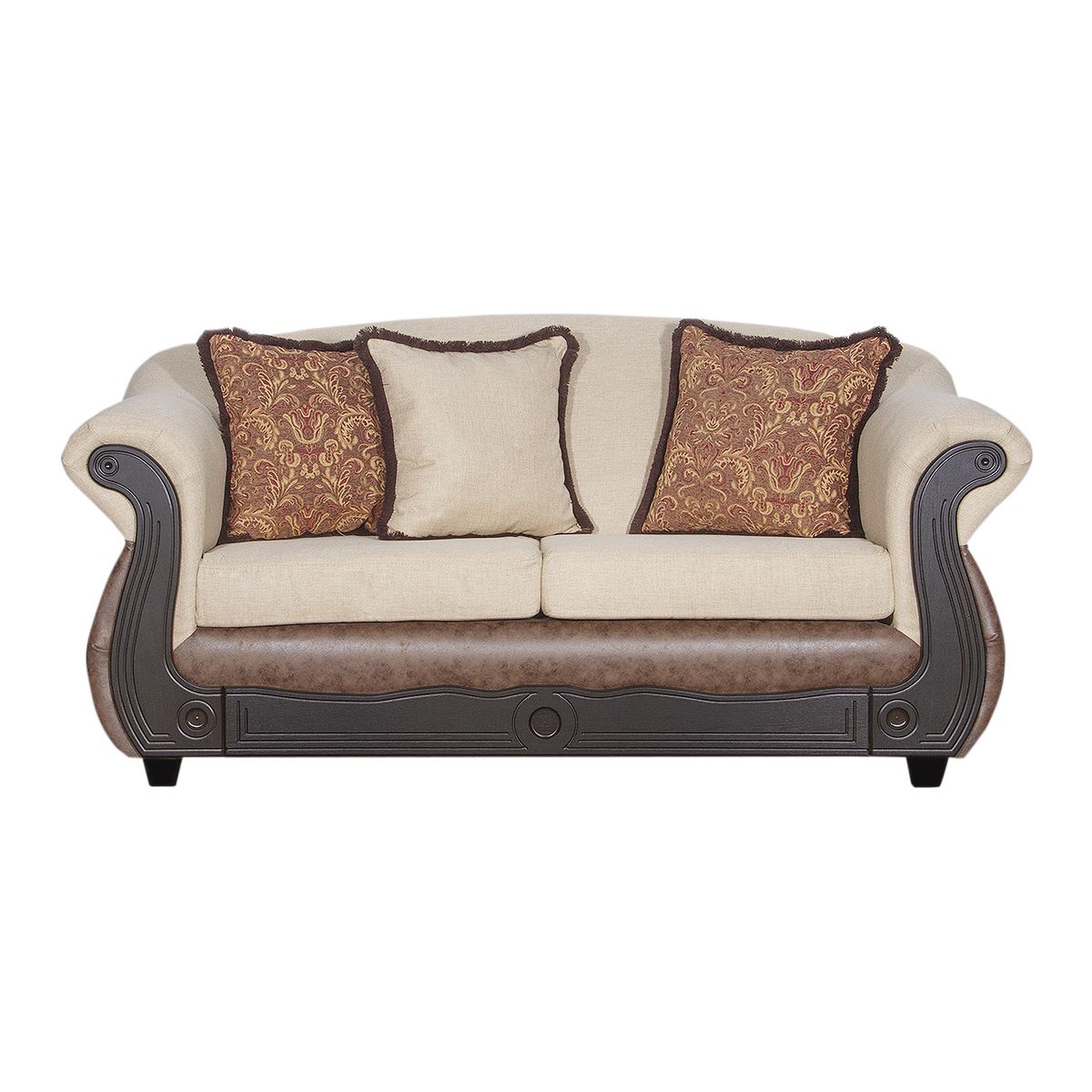 BLACK FACTORY - Sofá 2 Cuerpos Ashly Beige Café