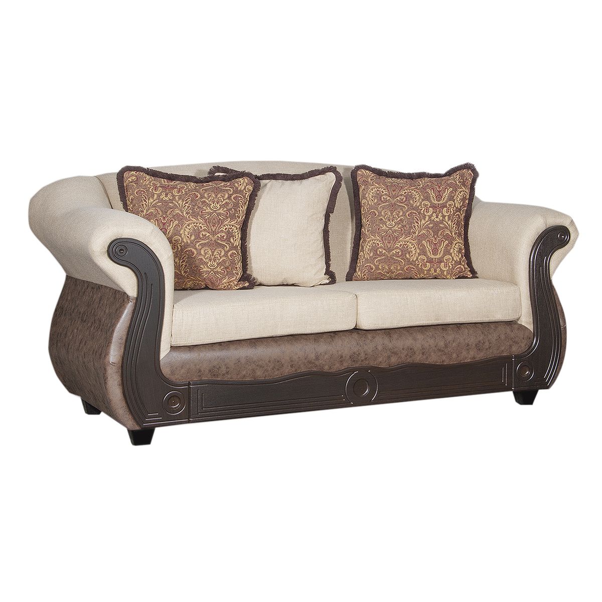 BLACK FACTORY - Sofá 2 Cuerpos Ashly Beige Café