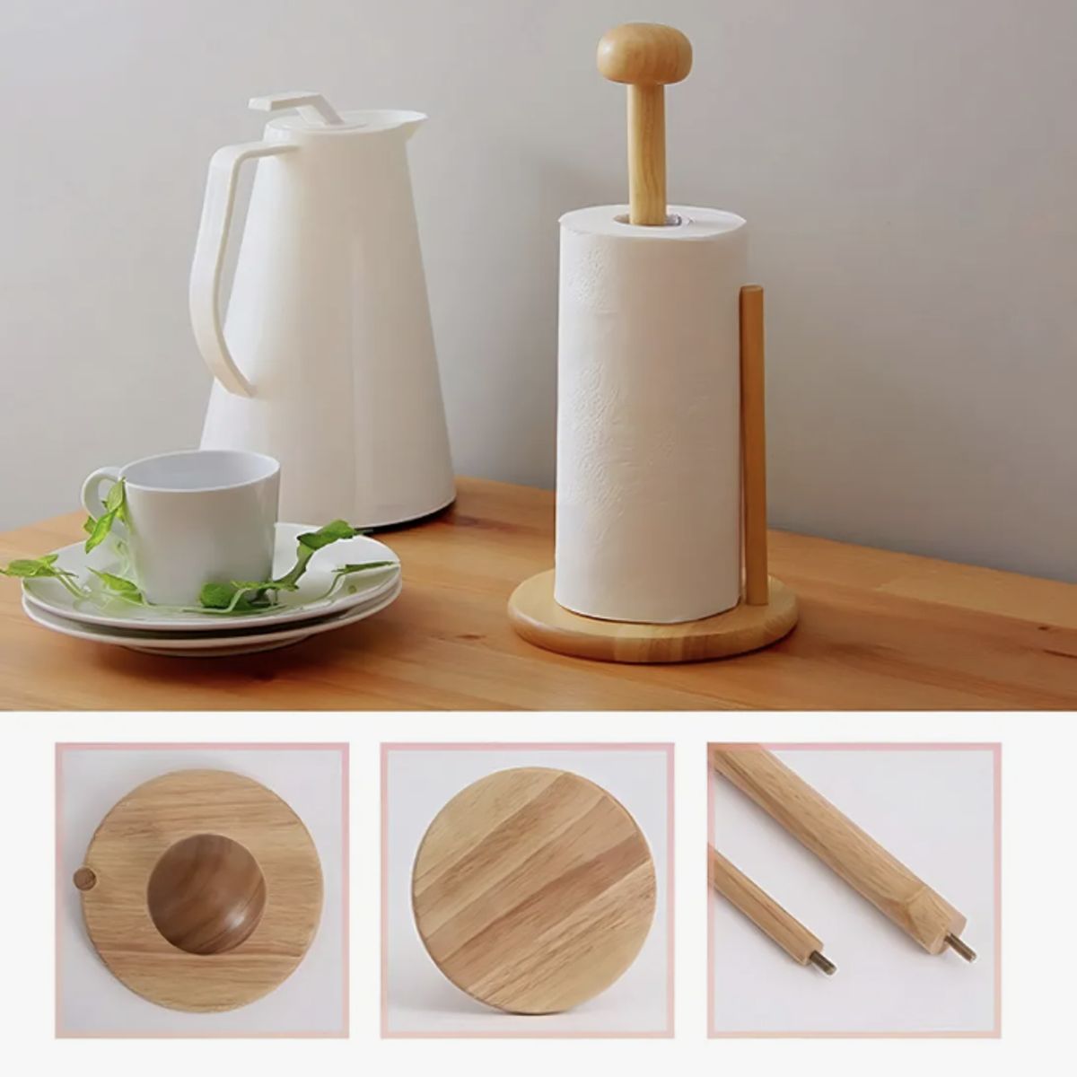 OKAY - Soporte Para Toallas De Papel Toallas De Cocina Toallín Color Madera Pino