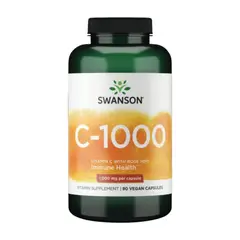 SWANSON - VITAMINA C CON ROSE HIPS 1000MG 90 CPS VEGANAS -