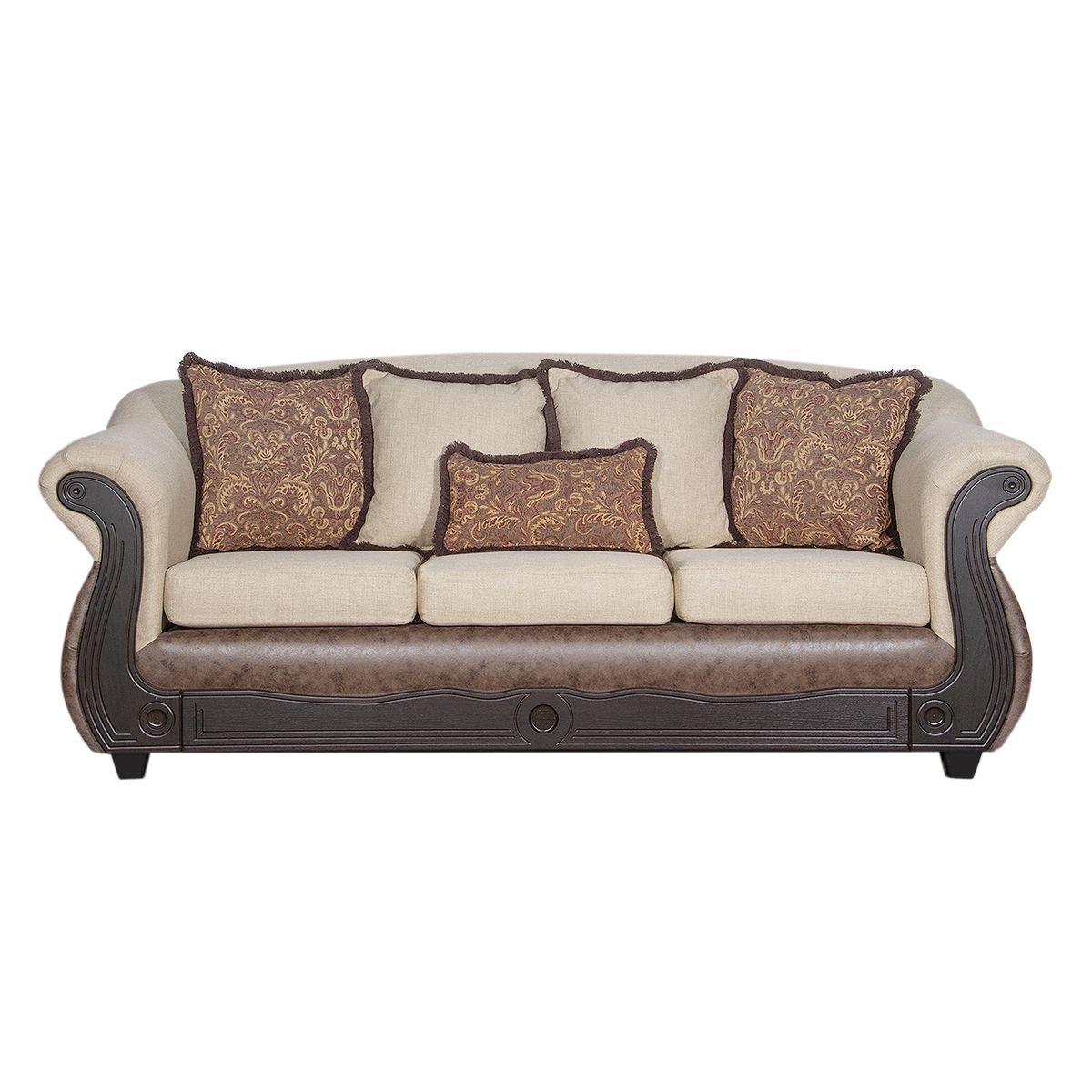 BLACK FACTORY - Sofá 3 Cuerpos Ashly Beige Café