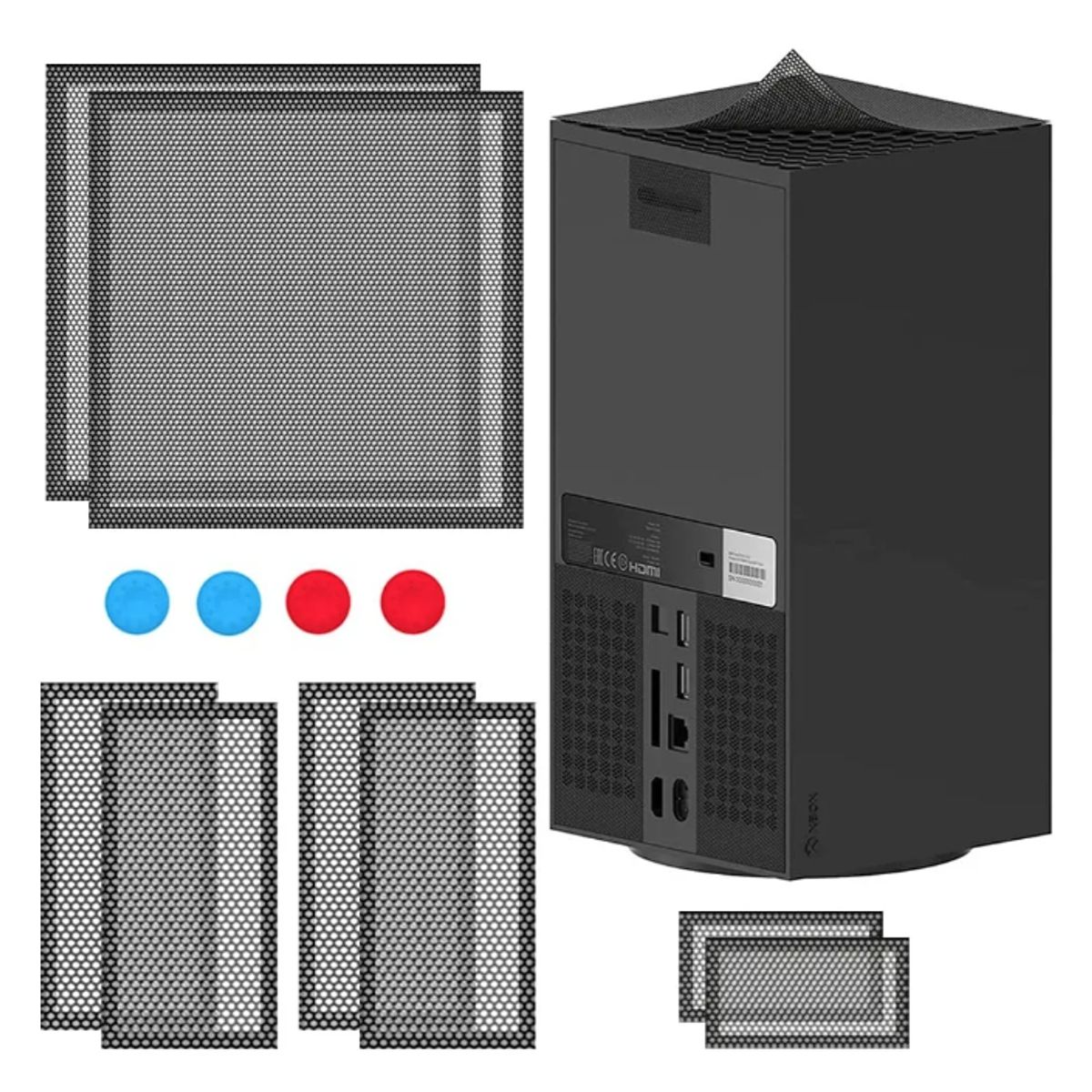 GENERICO - Kit 2 Filtros Anti Polvo Para Consola Xbox Series X + Agarre