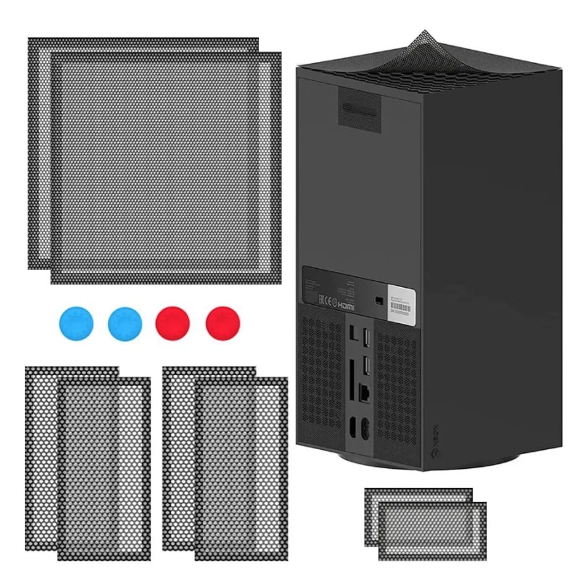 GENERICO - Kit 2 Filtros Anti Polvo Para Consola Xbox Series X + Agarre