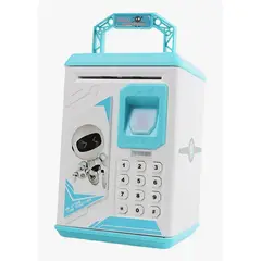IRM - Huella Dactilar Cajero Automático Alcancía Rollo Celeste Robot Celeste