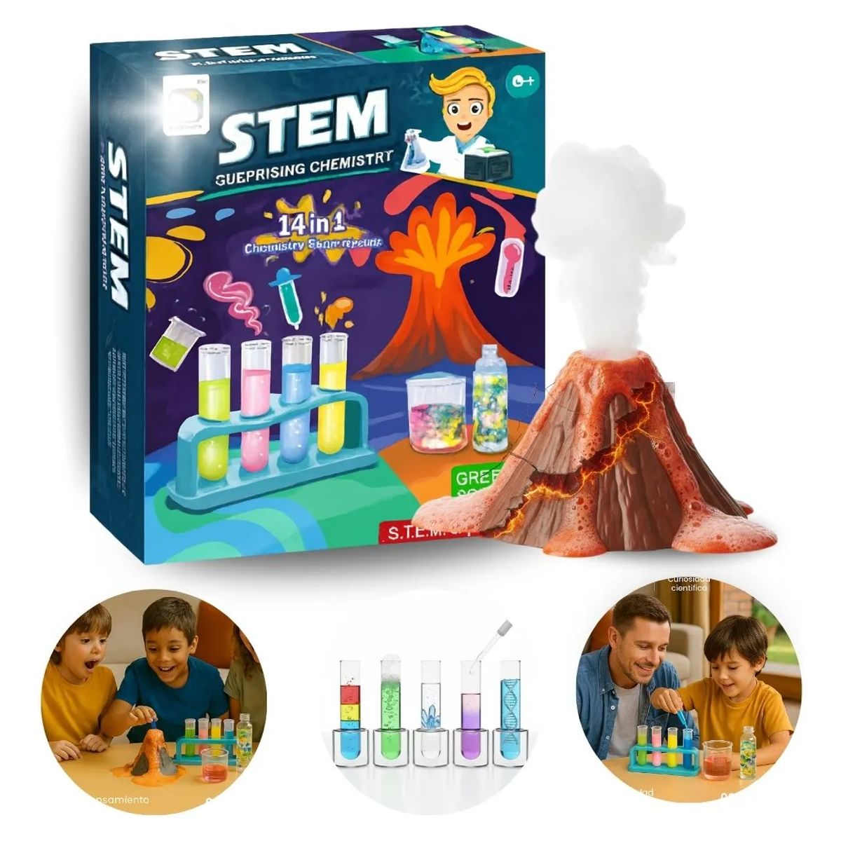 COMPUTECH - Kit De Ciencia 14 En 1 Experimentos Stem Laboratorio Niños