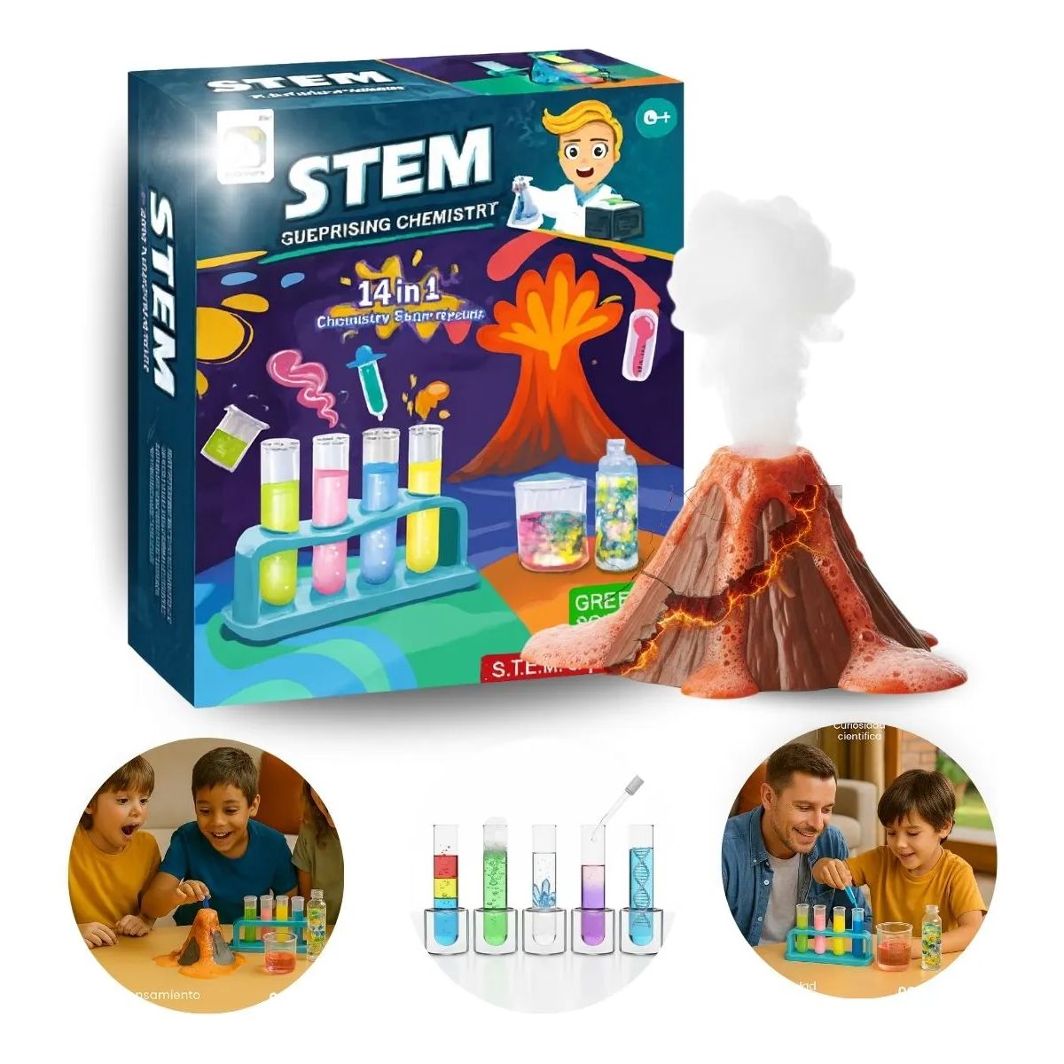 COMPUTECH - Kit De Ciencia 14 En 1 Experimentos Stem Laboratorio Niños