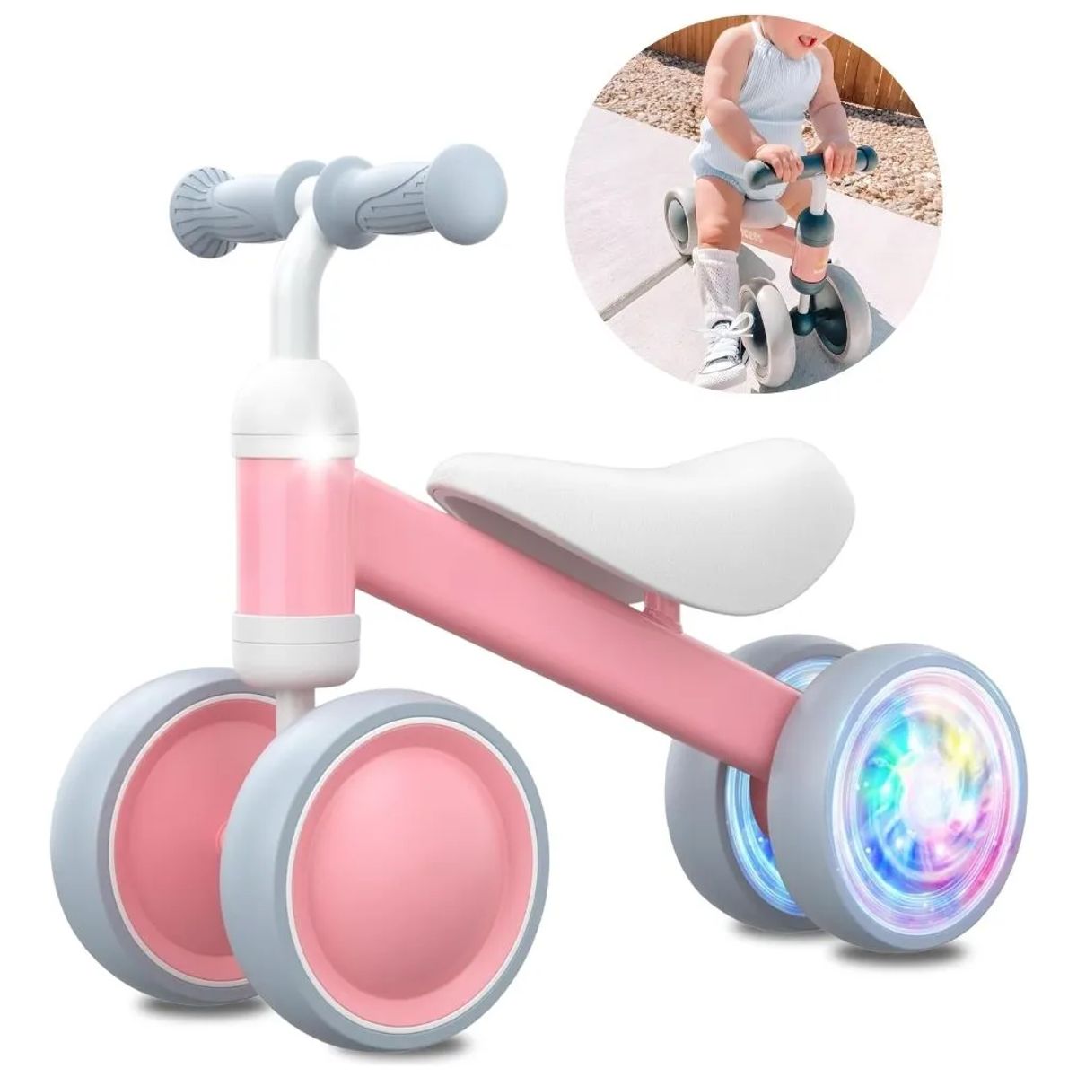 COMPUTECH - Bicicleta Equilibrio Triciclo Aprendizaje Infantil Regalo Rosa