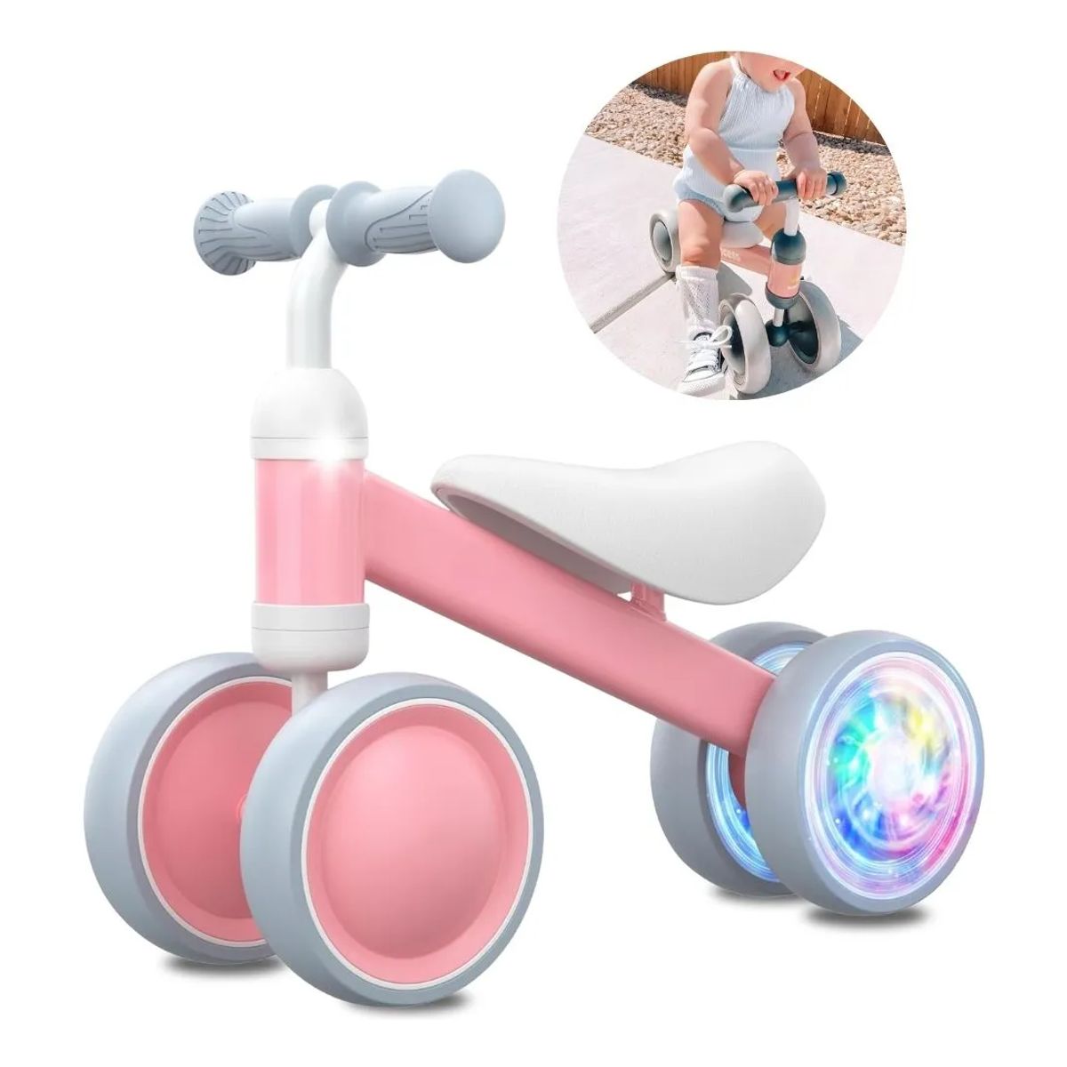 COMPUTECH - Bicicleta Equilibrio Triciclo Aprendizaje Infantil Regalo Rosa