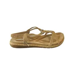 HERIEL - Sandalia Beige Baja Mujer