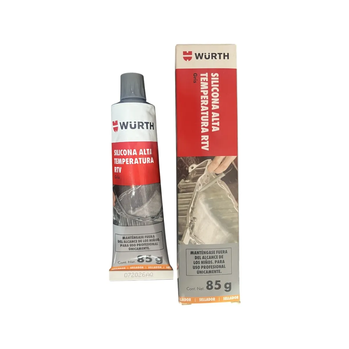 WURTH - Silicona Alta Temperatura RTV Gris 85g