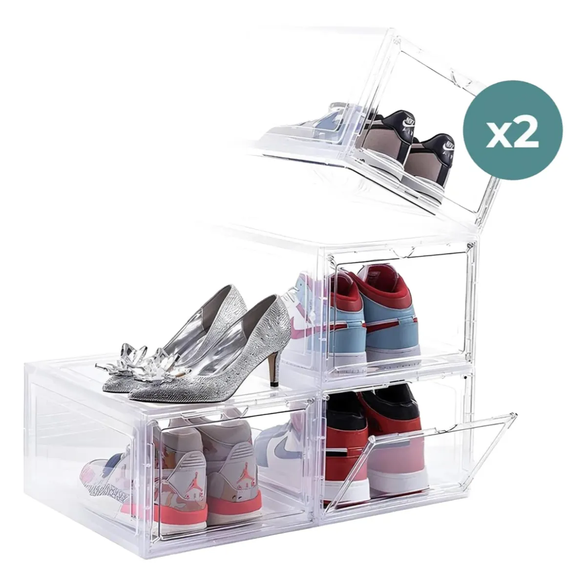 OKAY - Caja Organizadora De Zapatos Set X2 Banhaus Apilable Premium