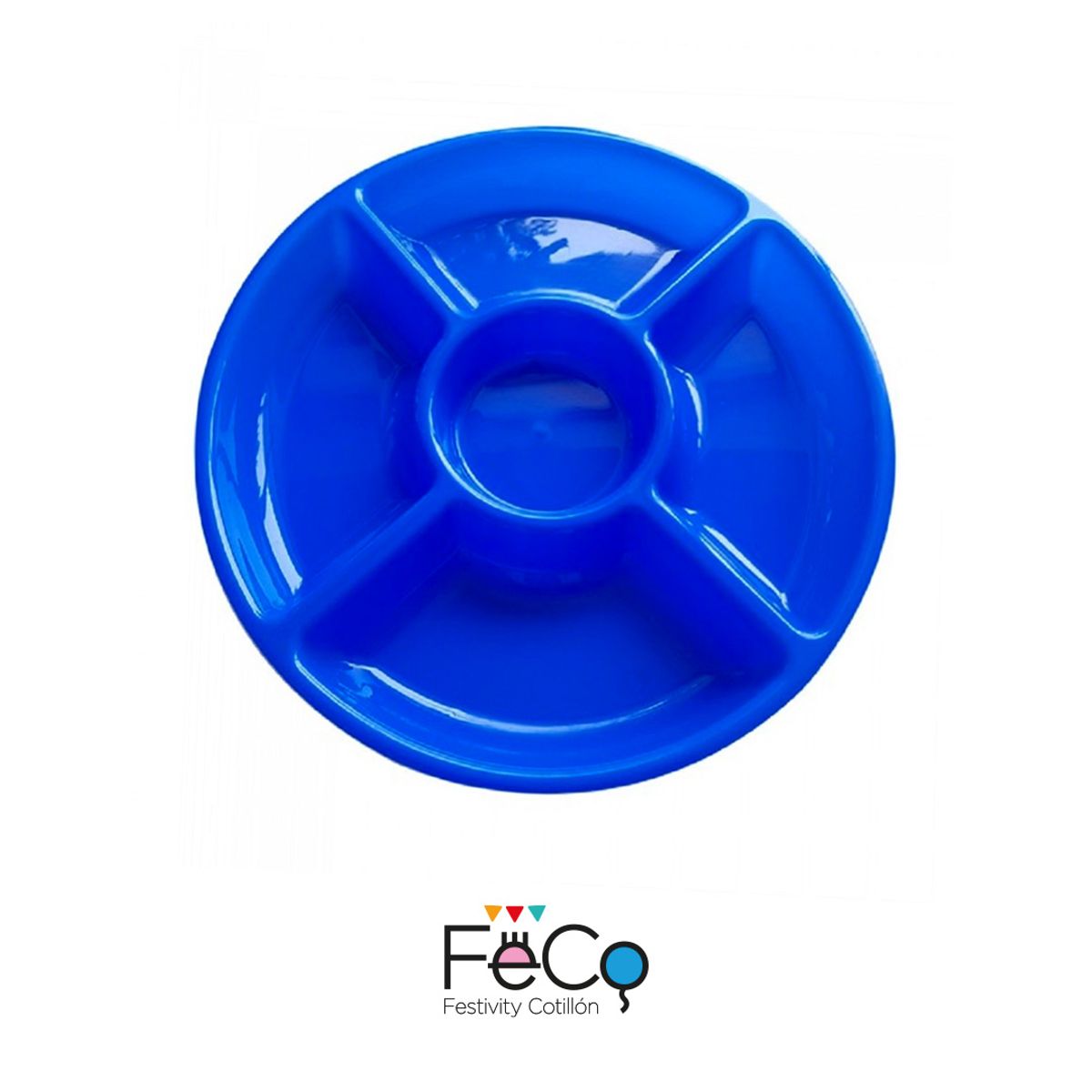 GENERICO - BANDEJA 5 ESPACIO PLASTICO 30CM AZUL X1 UNI