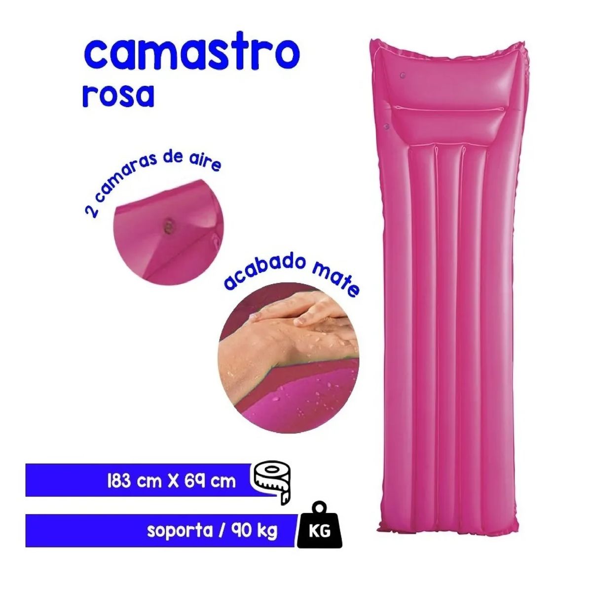 BESTWAY - Flotador Inflable Cama Piscina 183cm Color Rosa Bestway