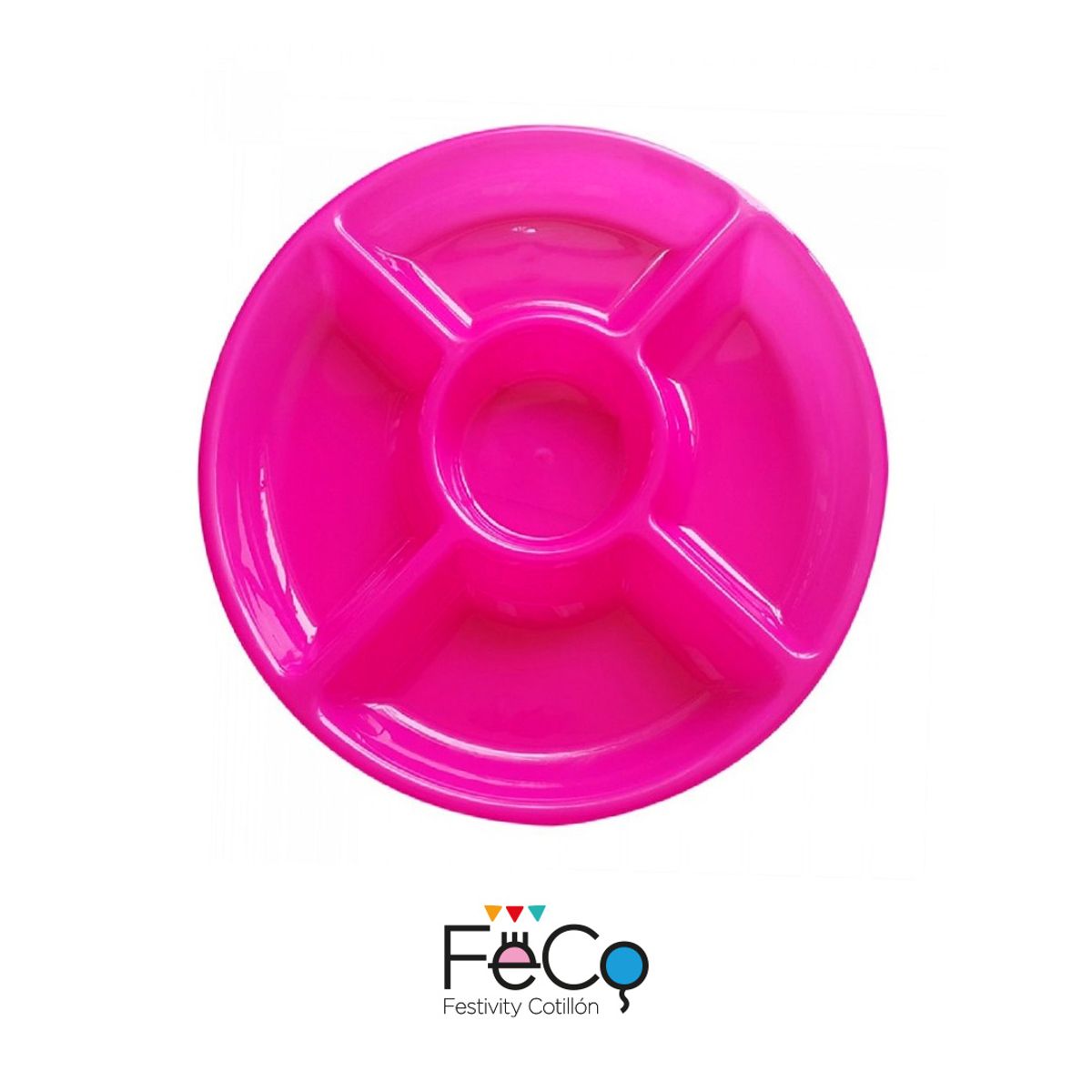 GENERICO - BANDEJA 5 ESPACIO PLASTICO 30CM FUCCSIA X1 UNI