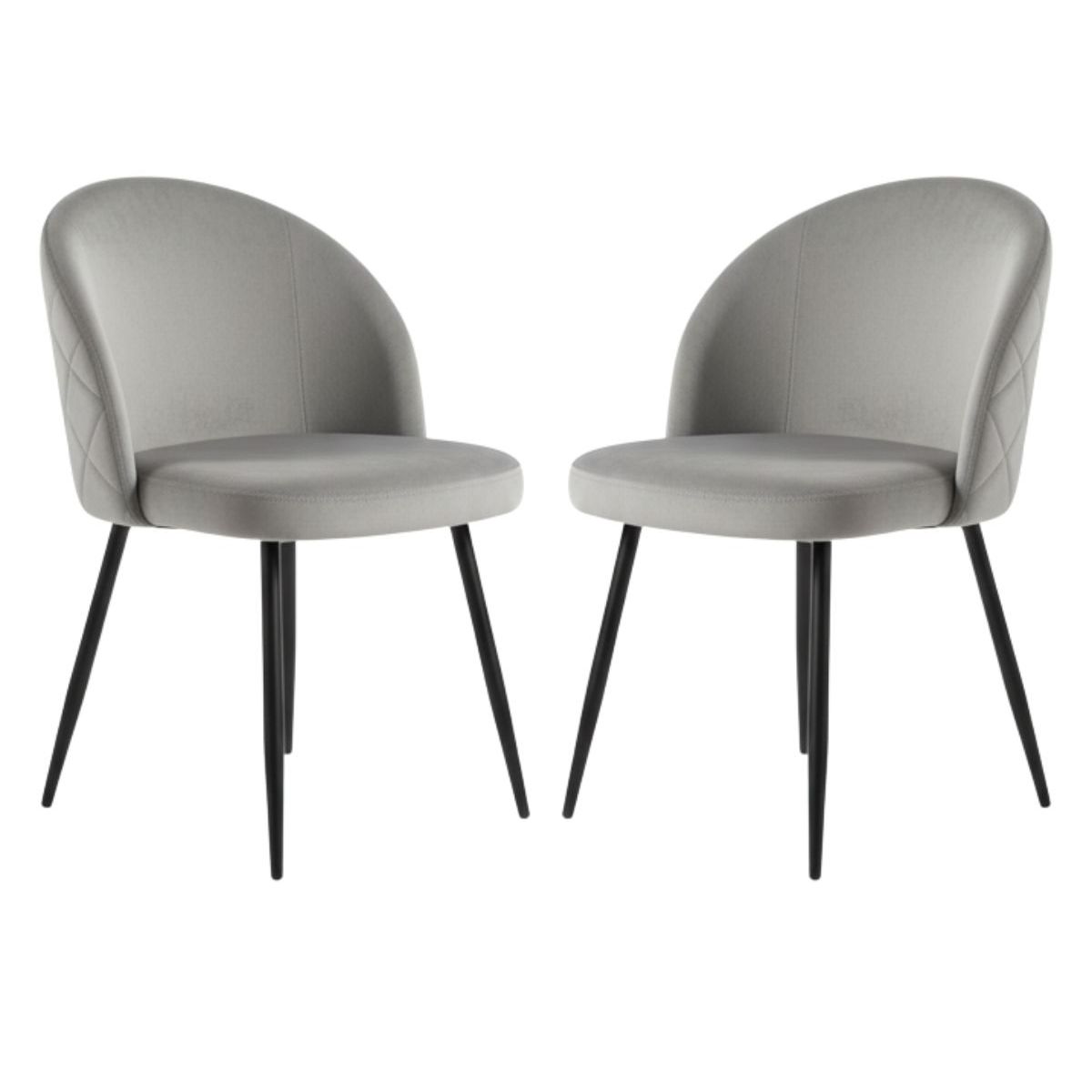 HABITA2 CHILE - Pack 2 Silla de comedor Nordic Felpa Black