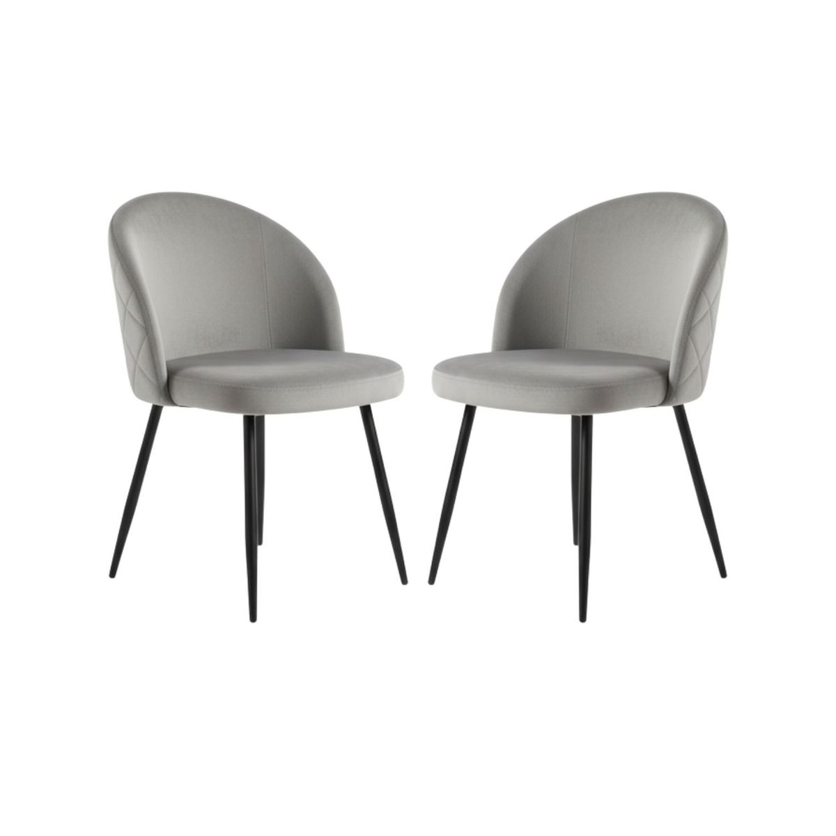 HABITA2 CHILE - Pack 2 Silla de comedor Nordic Felpa Black