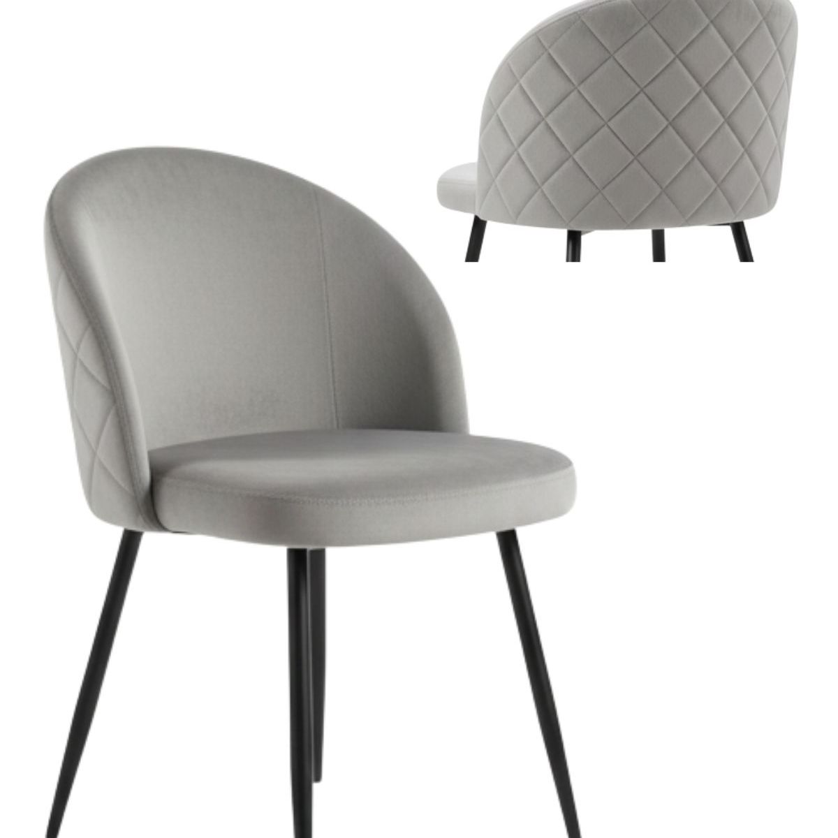 HABITA2 CHILE - Pack 2 Silla de comedor Nordic Felpa Black