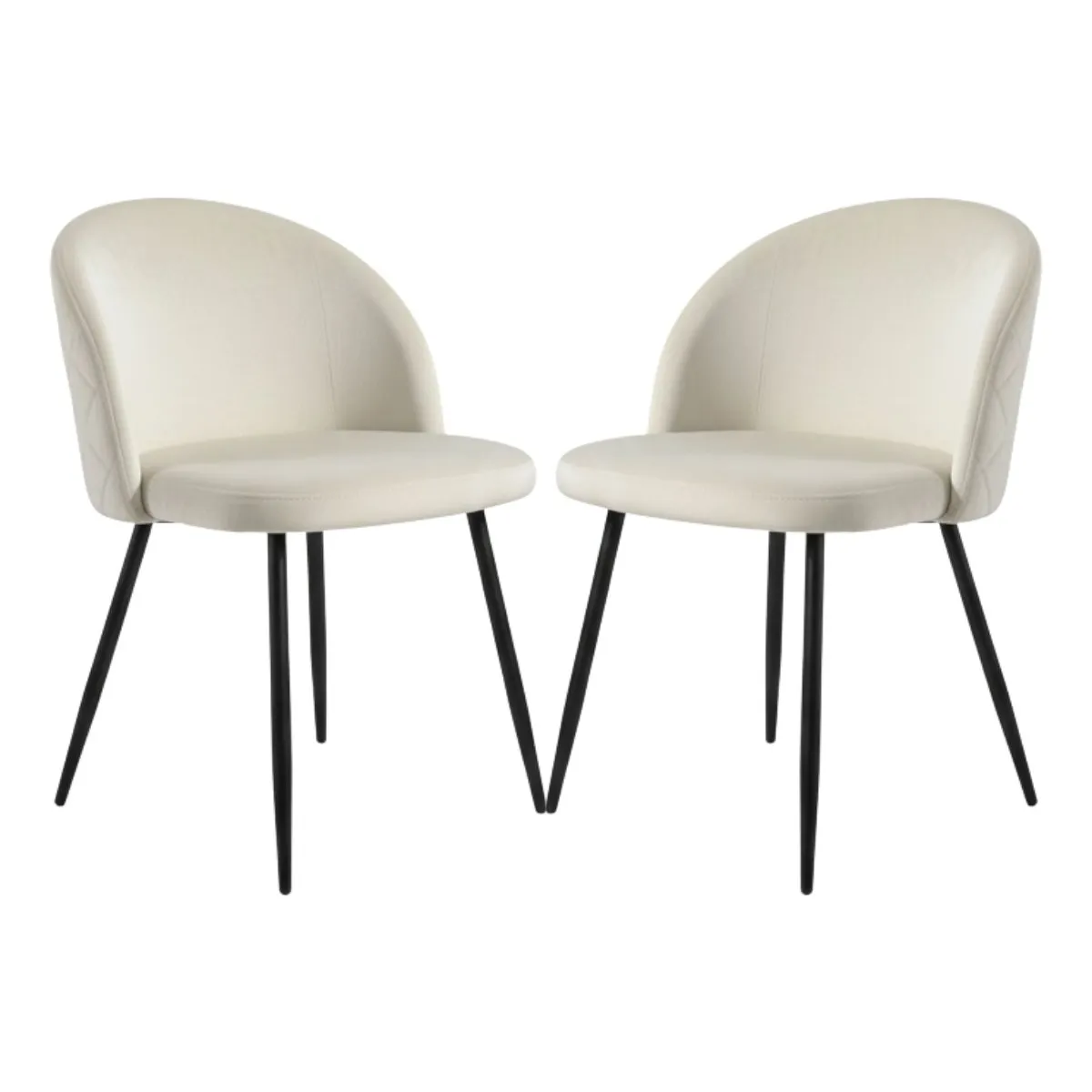 HABITA2 CHILE - Pack 2 Silla de comedor Nordic Felpa Black