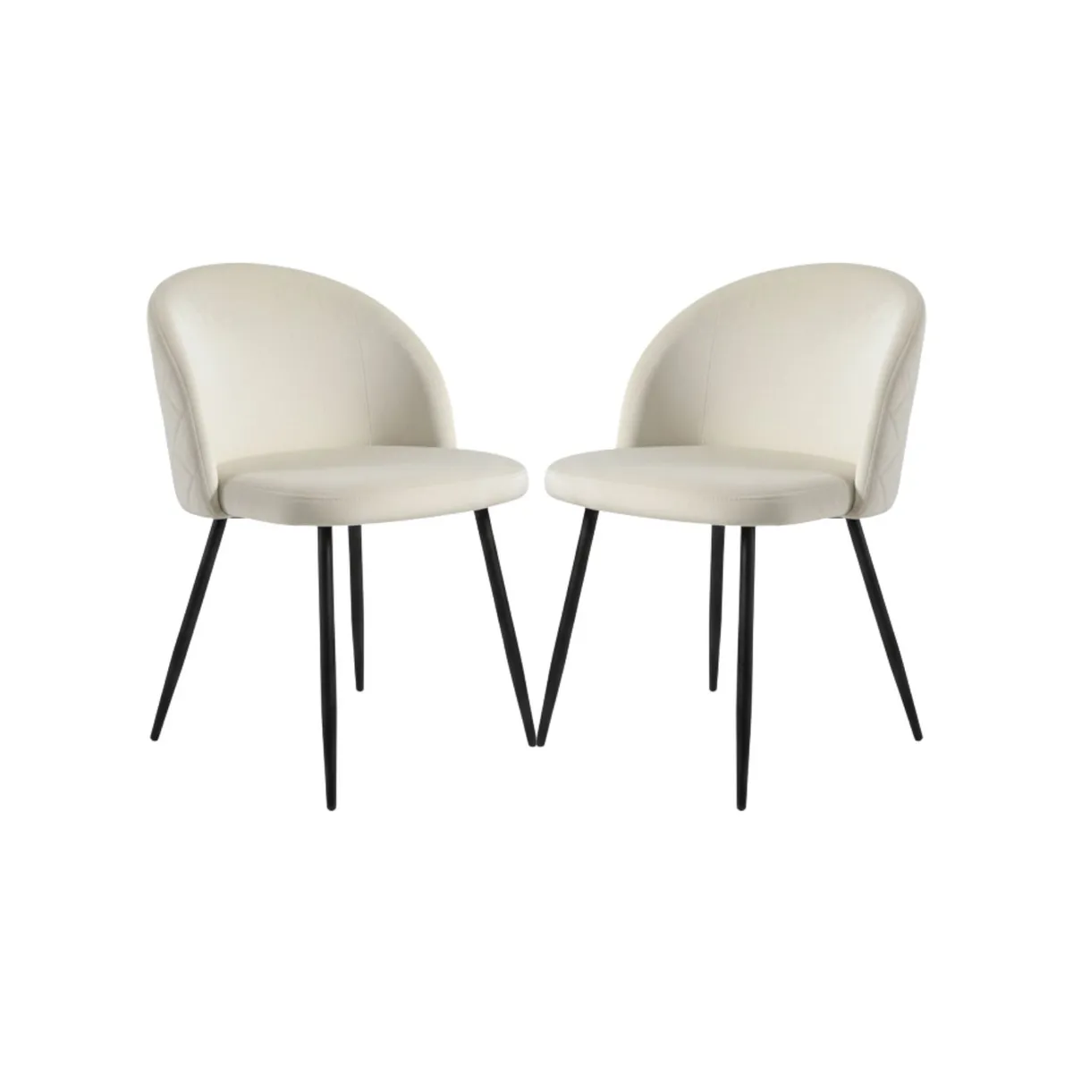 HABITA2 CHILE - Pack 2 Silla de comedor Nordic Felpa Black