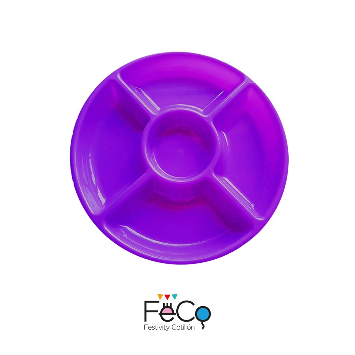 GENERICO - BANDEJA 5 ESPACIO PLASTICO 30CM MORADO X1 UNI