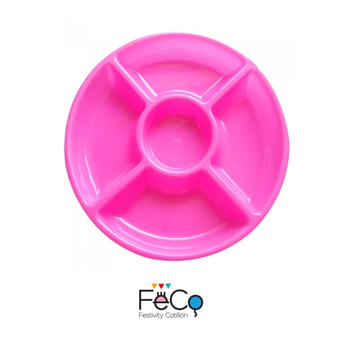 GENERICO - BANDEJA 5 ESPACIO PLASTICO 30CM ROSADO X1 UNI