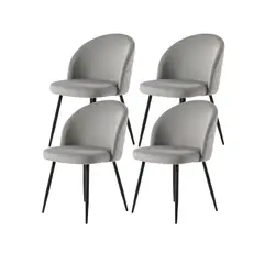 HABITA2 CHILE - Pack 4 Silla de comedor Nordic Felpa Black