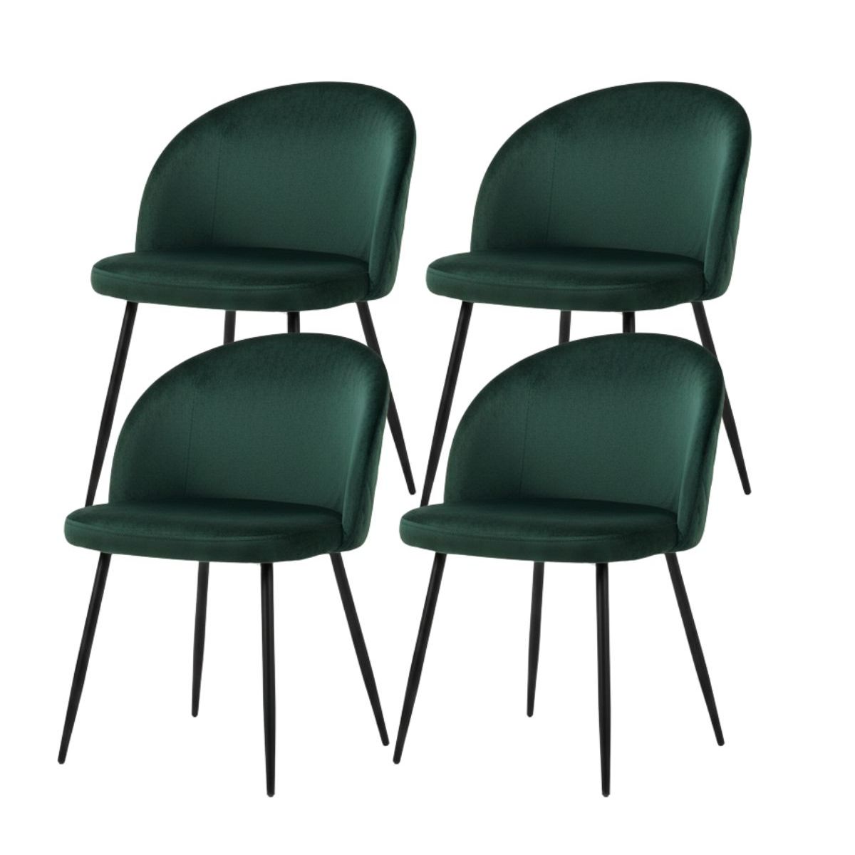 HABITA2 CHILE - Pack 4 Silla de comedor Nordic Felpa Black