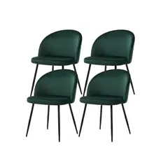 HABITA2 CHILE - Pack 4 Silla de comedor Nordic Felpa Black