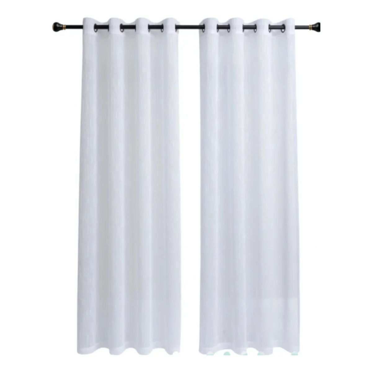 OKAY - Cortina Velo Liso Con Argolla 140x220 Cm 2 Paño - Blanco