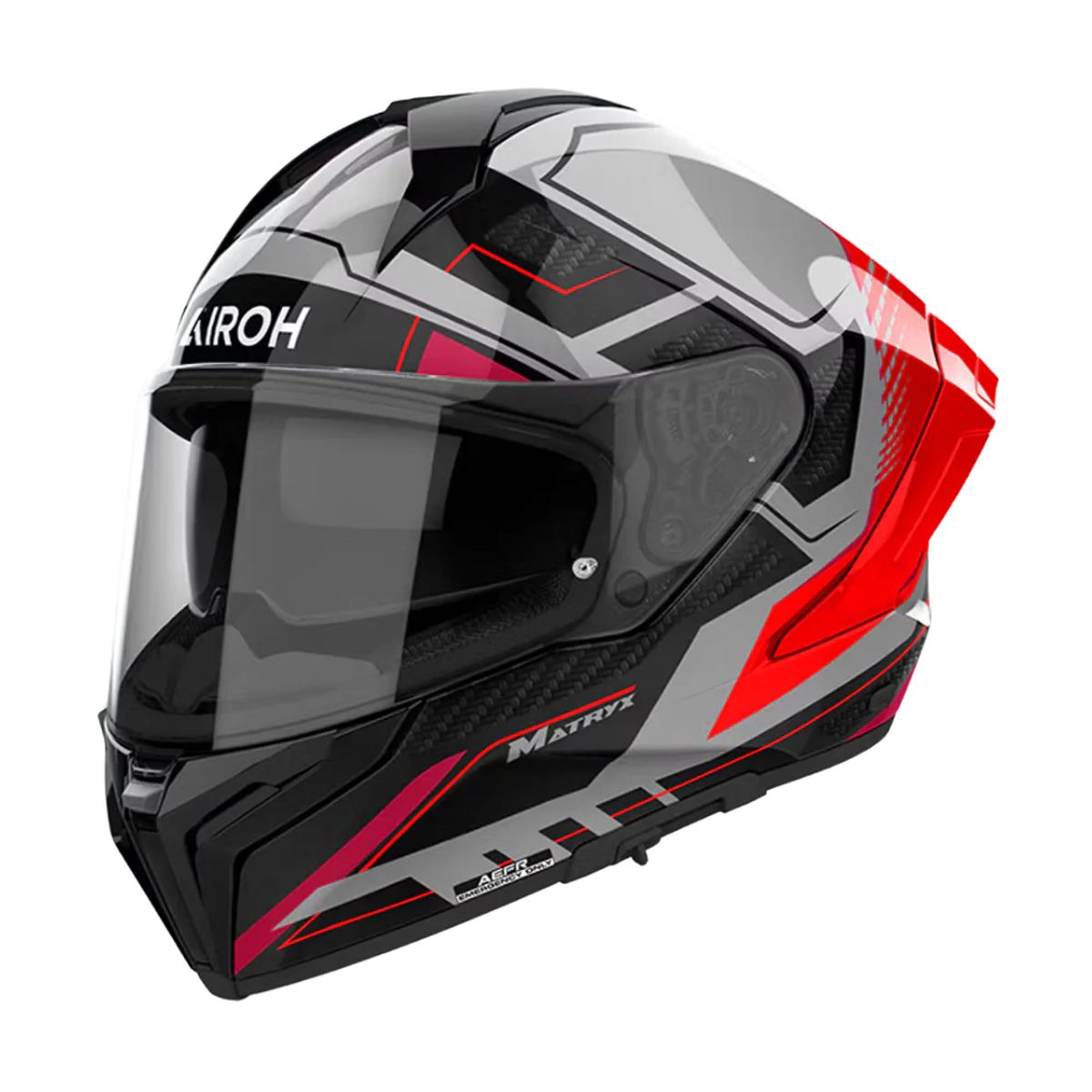 AIROH - Casco para moto Airoh Matryx Rocket Rojo Brillo