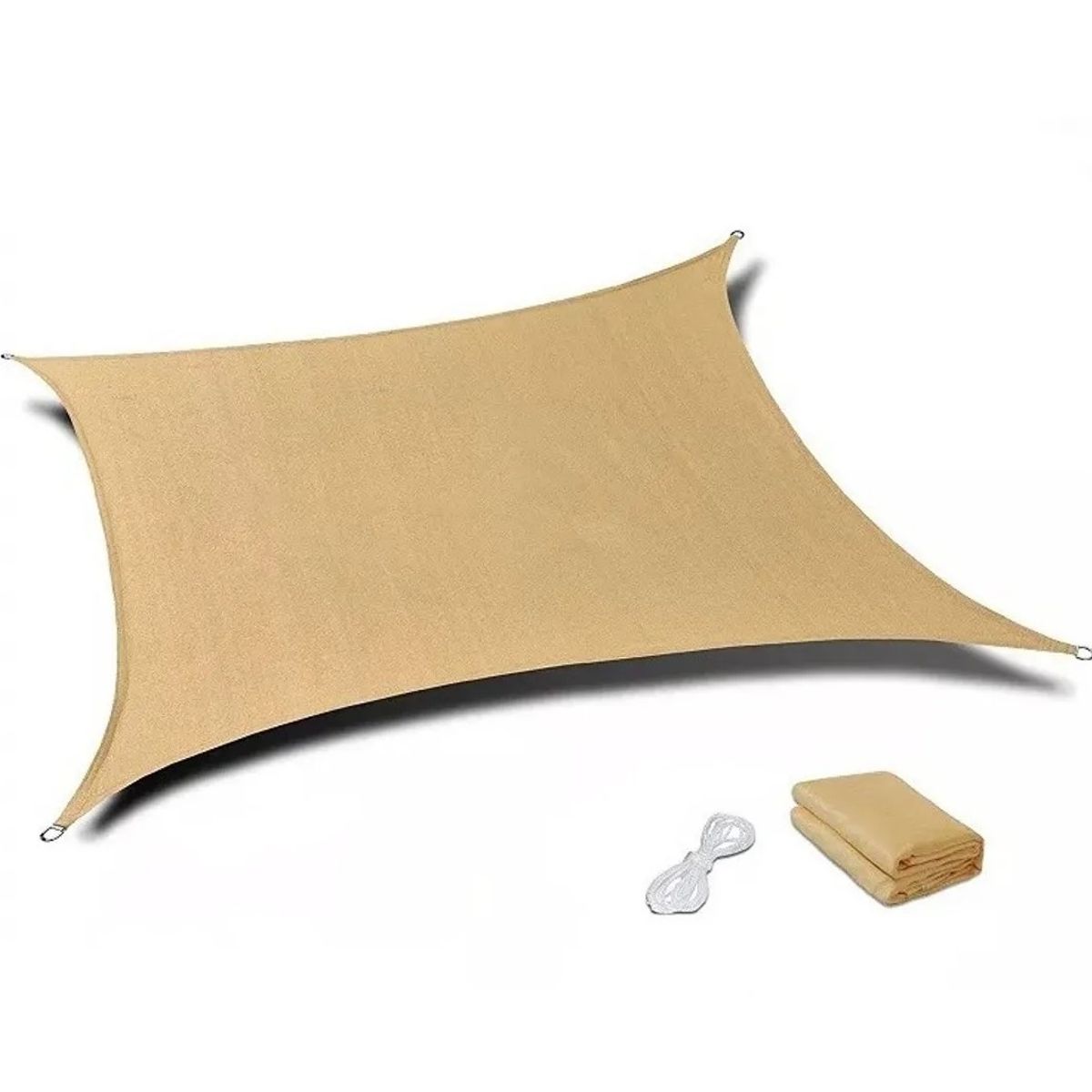 GENERICO - MALLAS SOMBREADORA TOLDO VELA RECTANGULAR COLOR BEIGE