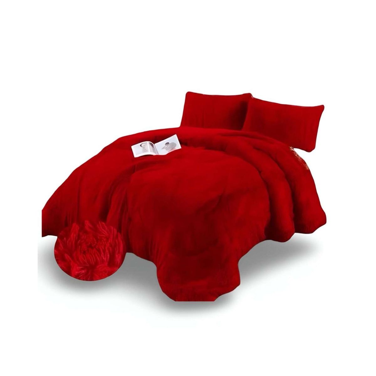 GENERICO - COBERTOR ELEGANTE CHIPORRO UNICOLOR PELUDO DE INVIERNO PLAZA Y MEDIA S61