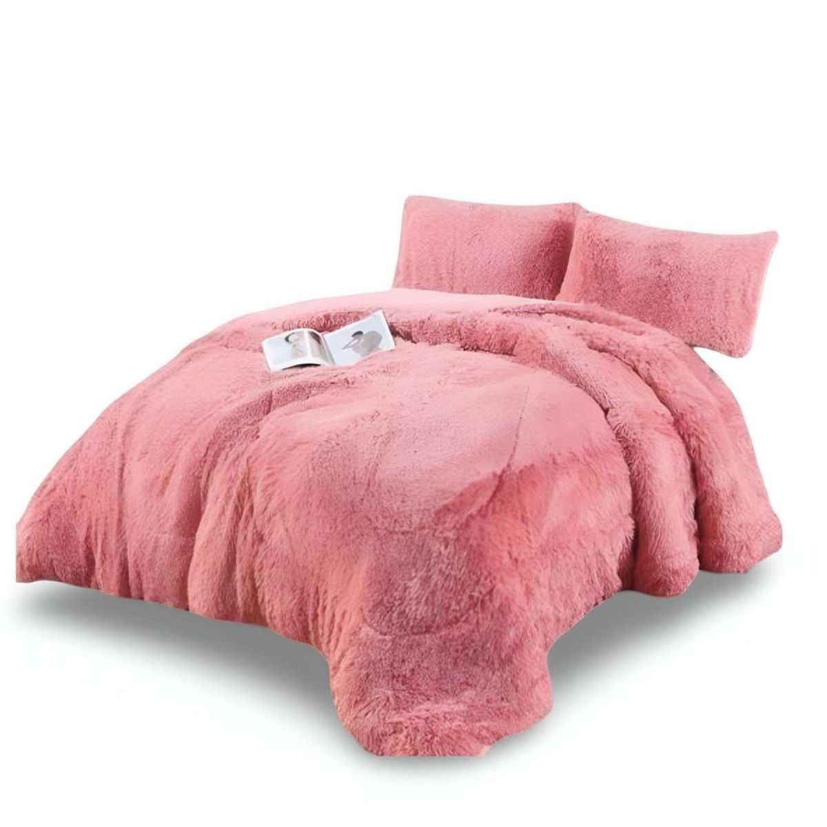 GENERICO - COBERTOR ELEGANTE CHIPORRO UNICOLOR PELUDO DE INVIERNO PLAZA Y MEDIA S63