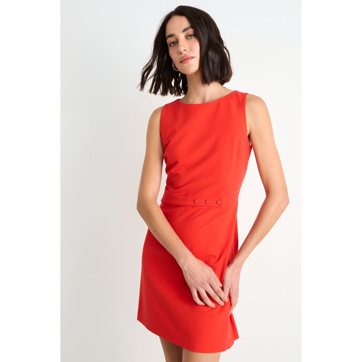 ASH - Vestido Liso Corto Mujer Rojo Ash