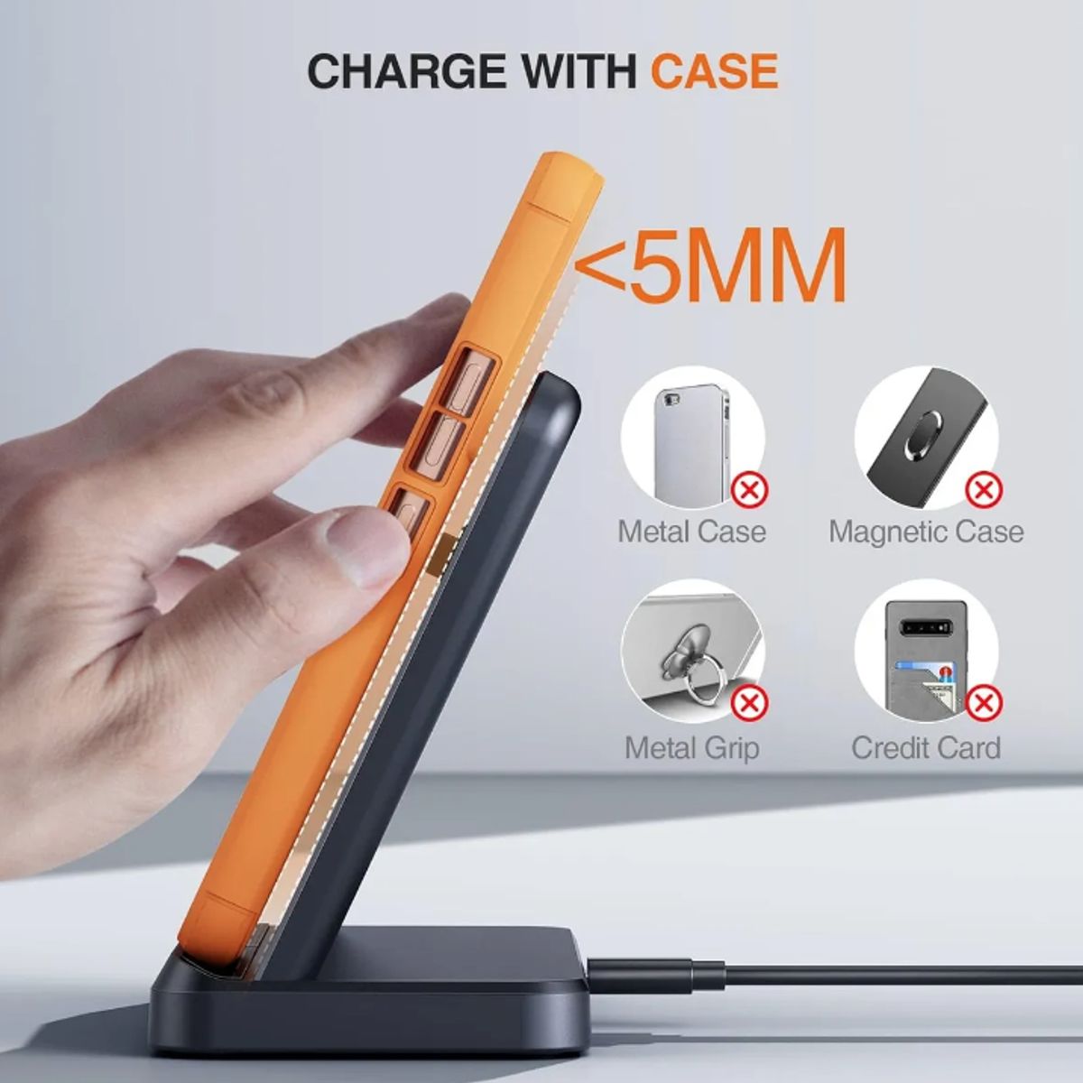 GENERICO - Base Stand 3 en1 Carga Rápida Para Samsung S25 S24 S23 S22 Ultra y Plus