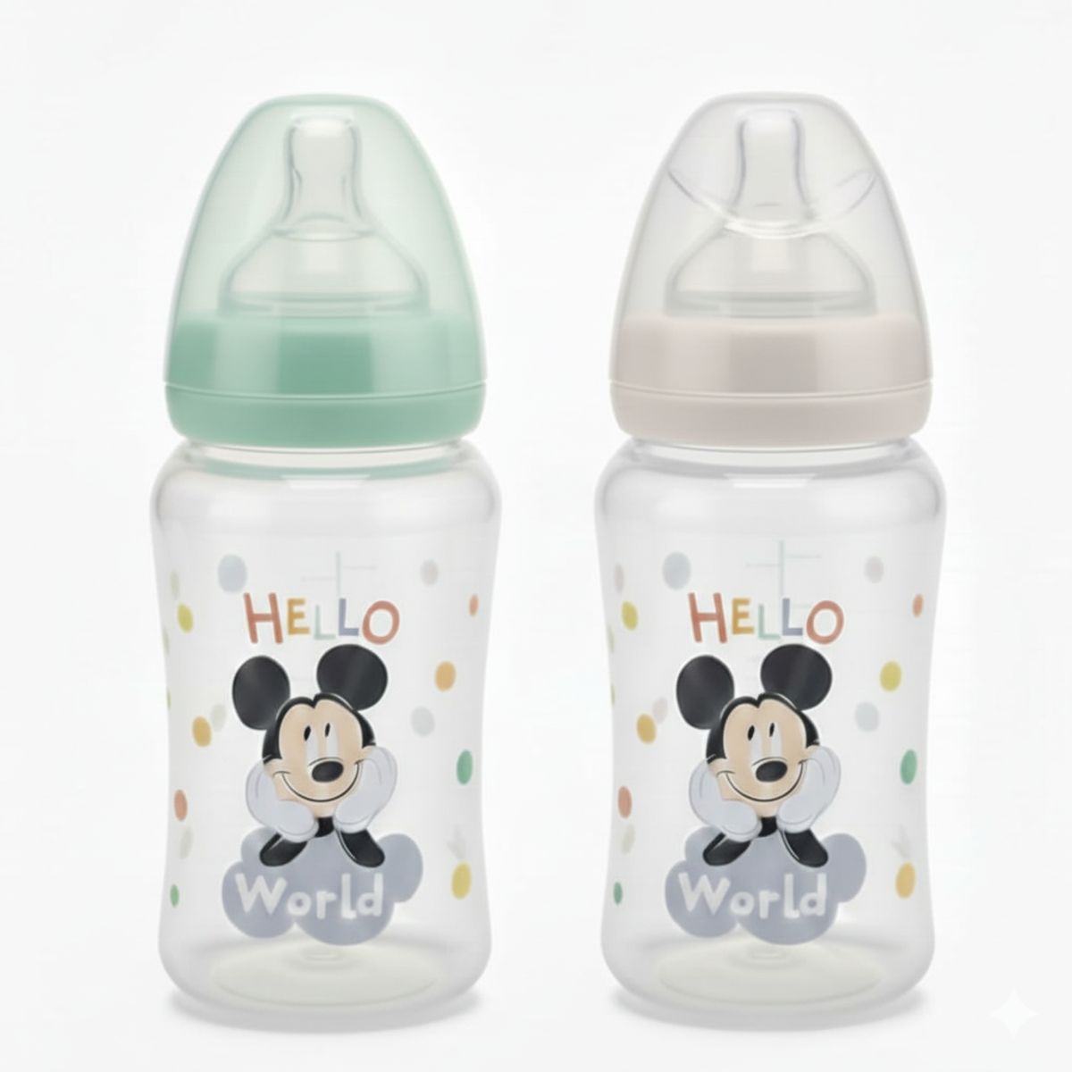 DISNEY - Set 2 Mamaderas Boca Ancha Disney 240ml 0M+ Rosado