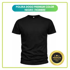 ROLY - Polera De Algodón Negra Unisex Manga Corta Dogo Premium / Negro