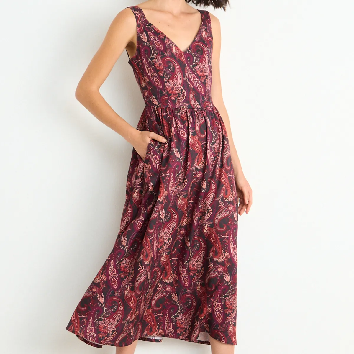 ASH - Vestido Fantasia Sin Mangas Mujer Burdeos Ash