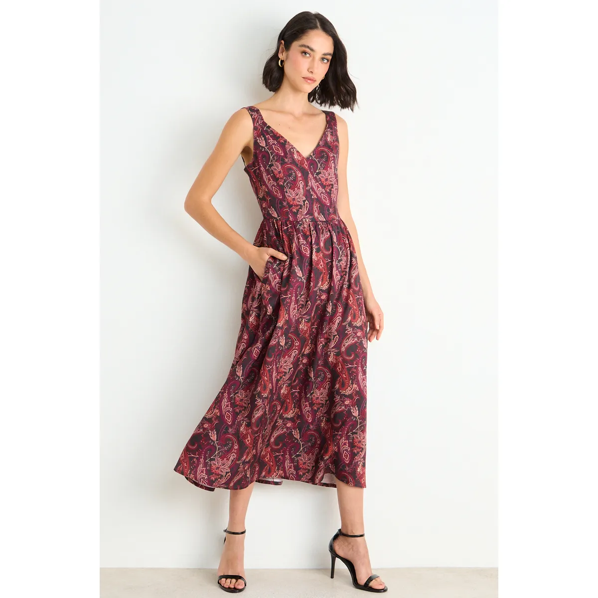 ASH - Vestido Fantasia Sin Mangas Mujer Burdeos Ash