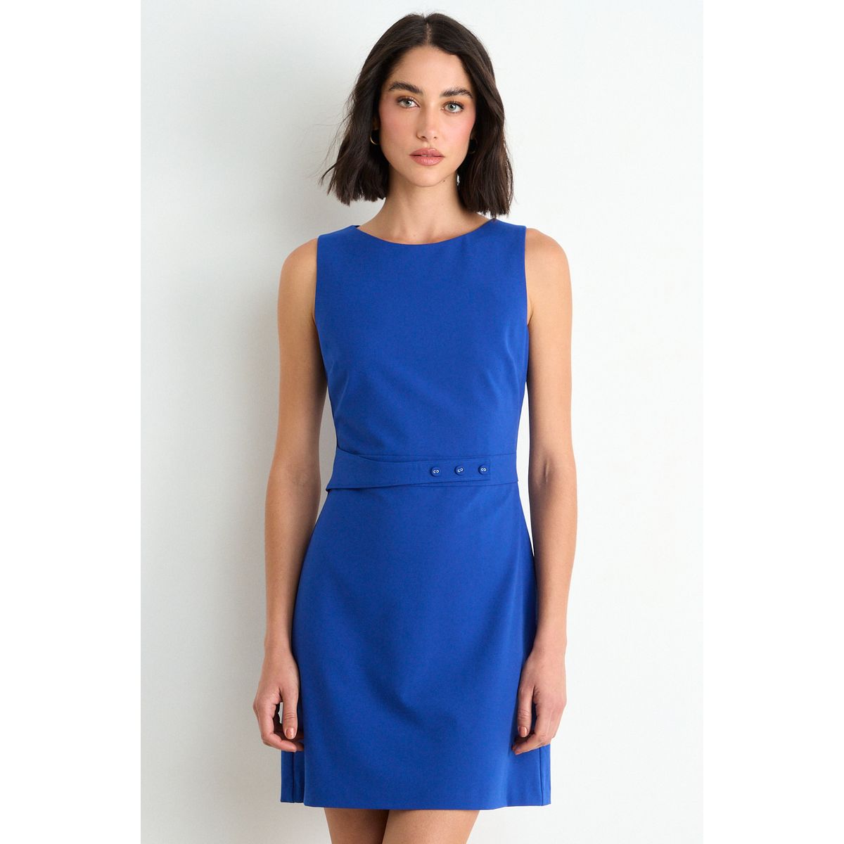 ASH - Vestido Liso Corto Mujer Azul Ash