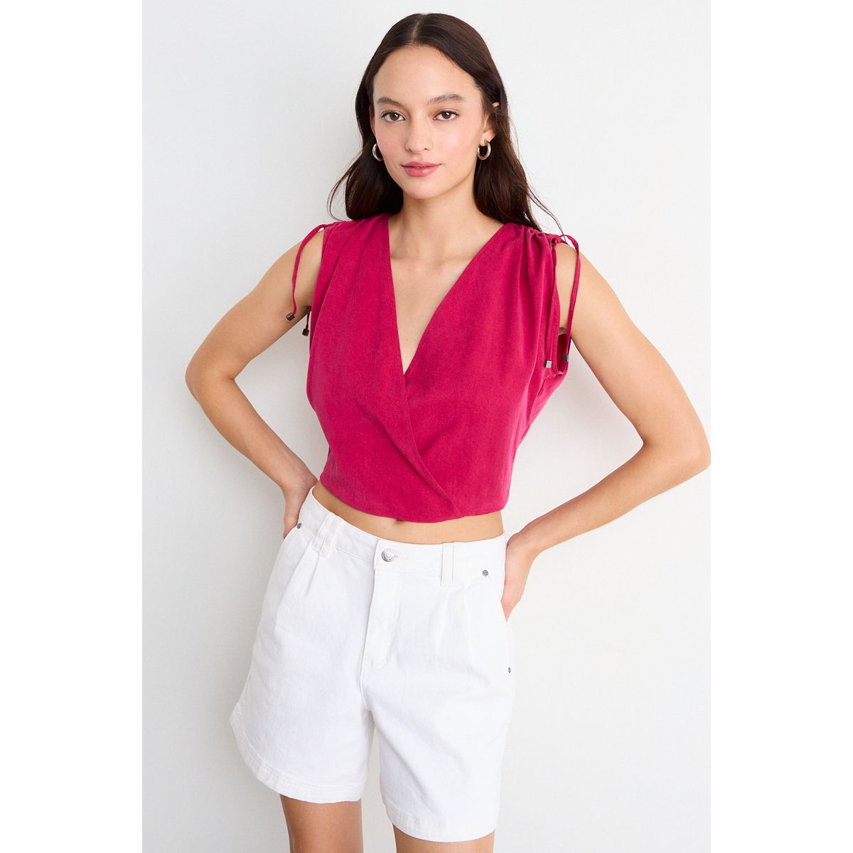 IO - Blusa Lisa Mujer Burdeos Io