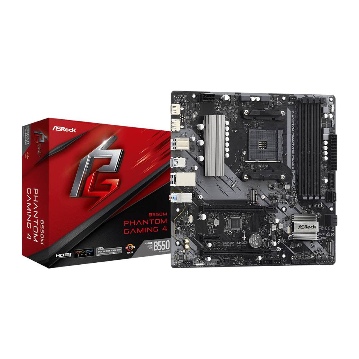 ASROCK - Placa Madre ASRock B550M Phantom Gaming 4, mATX, AM4