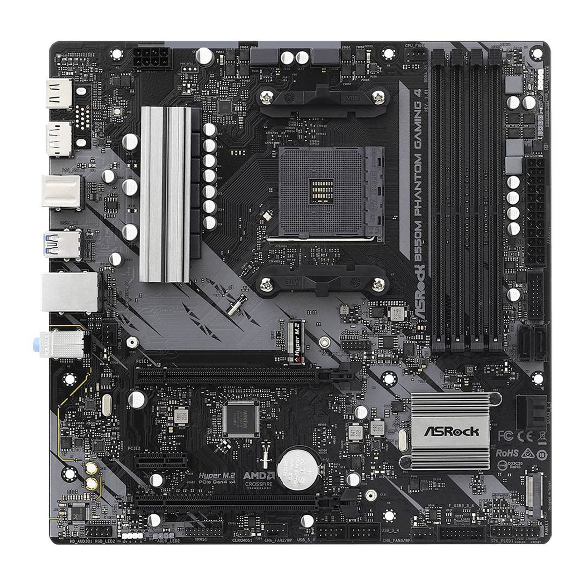 ASROCK - Placa Madre ASRock B550M Phantom Gaming 4, mATX, AM4